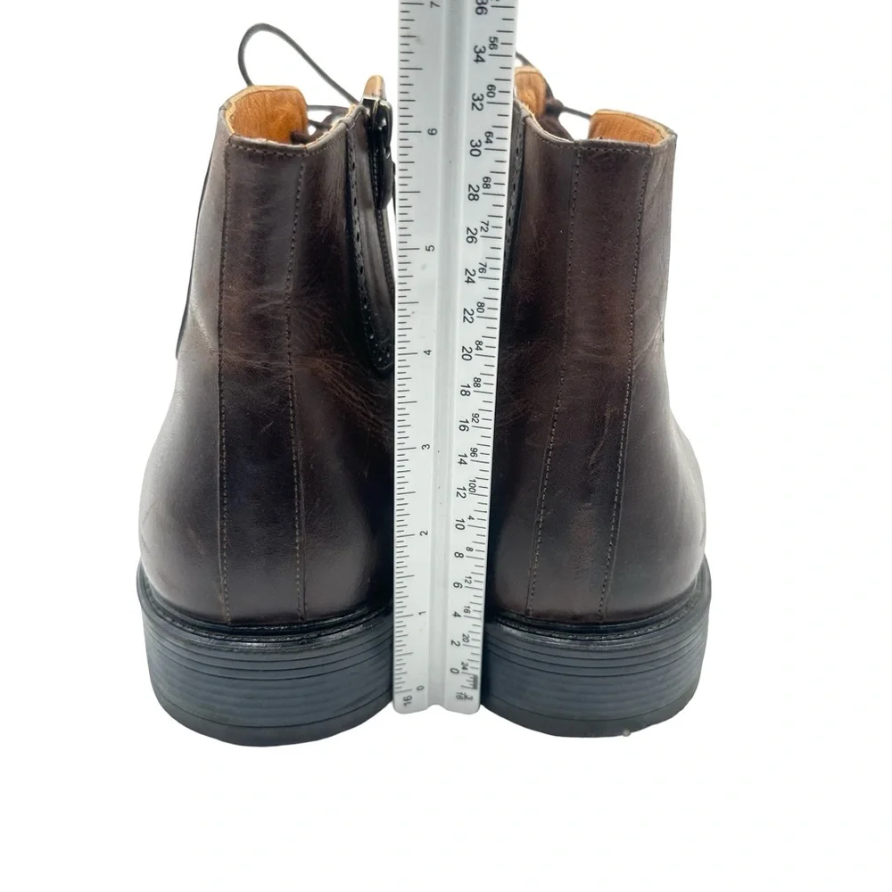 MEN'S Brown Leather Lace Up Wingtip Brogues Ankle Boot Dress Shoes - SIZE 10.5